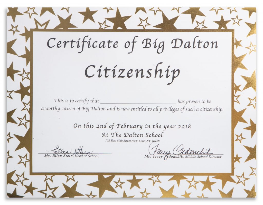 48 fourth grade citizenship certificate dalton 100